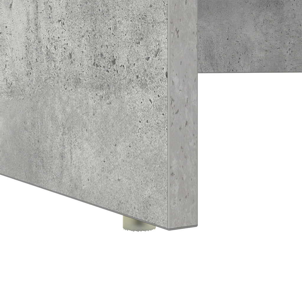 Scrivania con Storage Grigio Cemento 120,5x44x88,5 cm Legno Ingegnerizzato