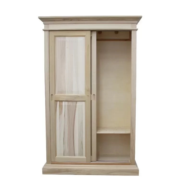 Armadio arte povera in legno 2 ante scorrevoli tinta noce 128x50x200 (483) - Mobili 2G