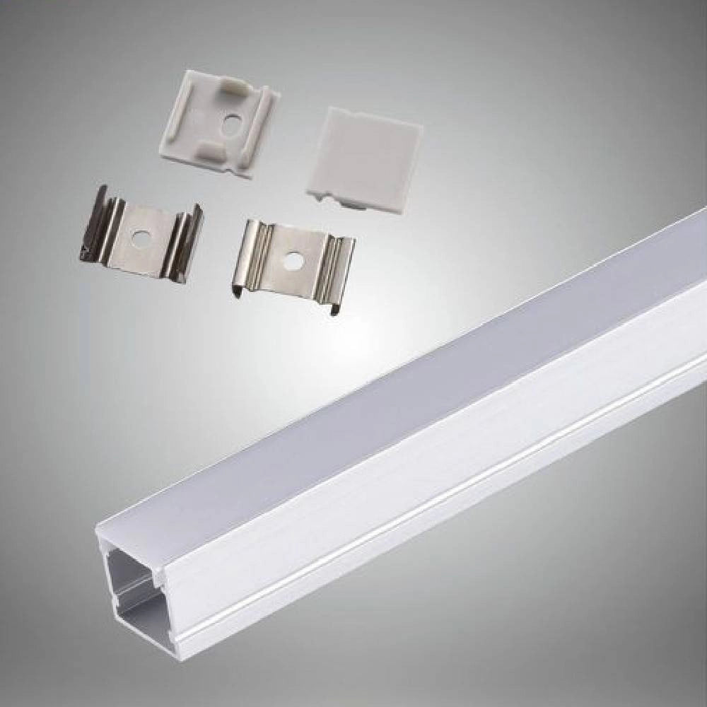Trade Shop - Profilo In Alluminio Barra Da 2mt Con Copertura Opaca Per Strip Led Strisce Al15 -