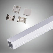 Trade Shop - Profilo In Alluminio Barra Da 2mt Con Copertura Opaca Per Strip Led Strisce Al15 -