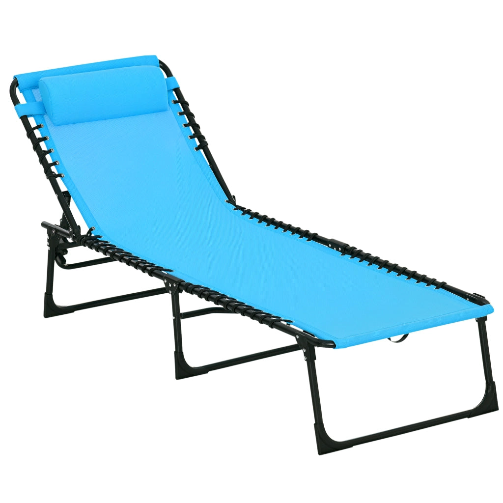 Tumbona reclinabile ¨C zephmum ¨C 189x58x30 cm blu chiaro