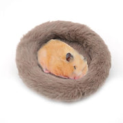 Cuscino per Roditori in Plush Zottato - Base Antiscivolo - Disegno Circolare - Cuscino Caldo - Adatto per Piccoli Animali - Lavabile in Macchina - Letto per Animali