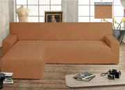 Copridivano Genius Con Penisola Chaise Longue Modello Swing Colore Biscotto - Sinistra - Biscotto