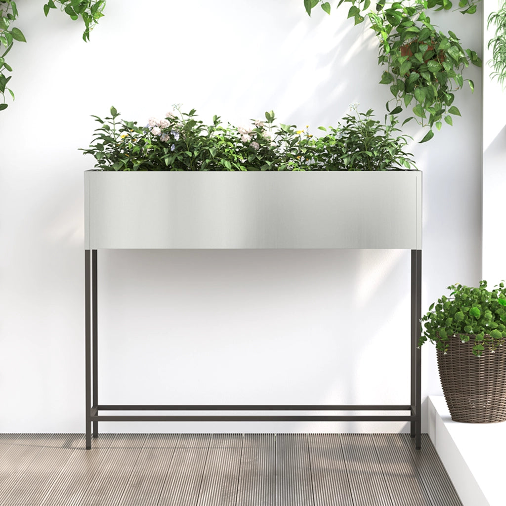 Fioriera alzata 100x26x82 cm Acciaio Zincato