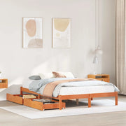 vidaXL Letto senza Materasso Marrone Cera 120x190 cm in Legno di Pino