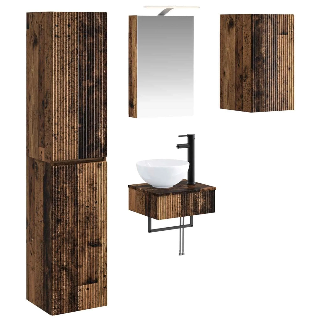 Set di mobili per il bagno 5 pcs Legno antico 3407245