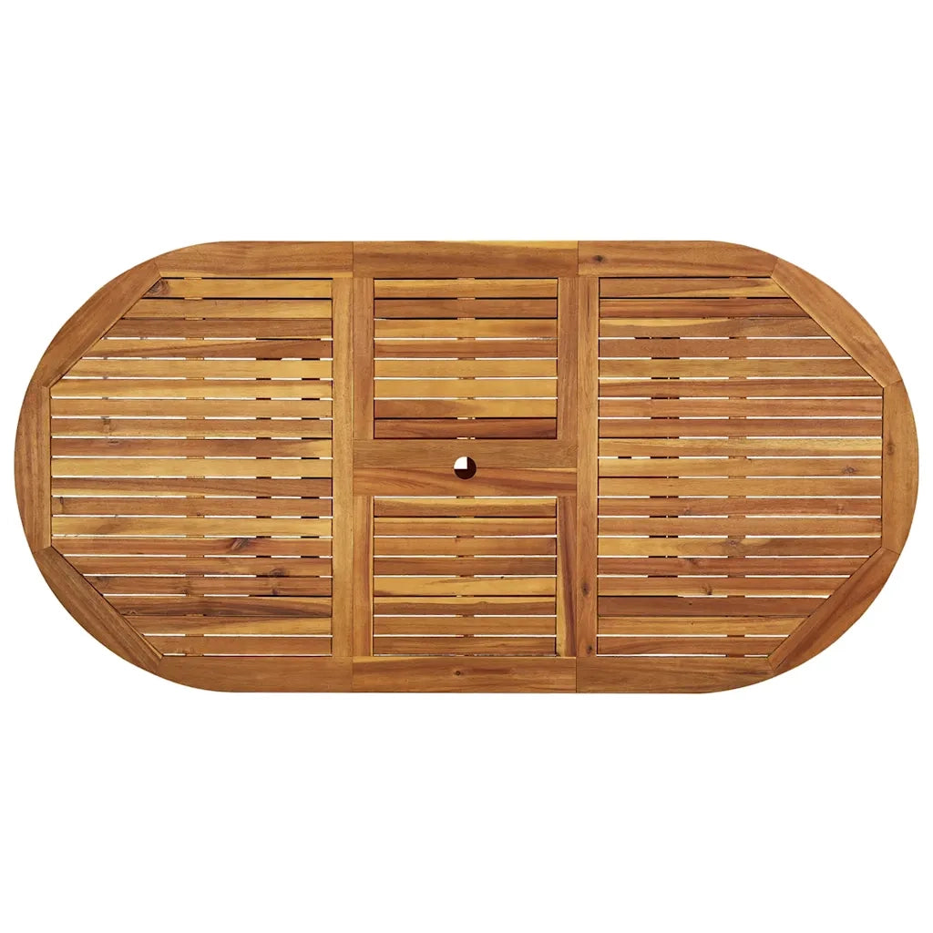 Set Pranzo da Giardino 5pz Legno Massello di Acacia e Textilene