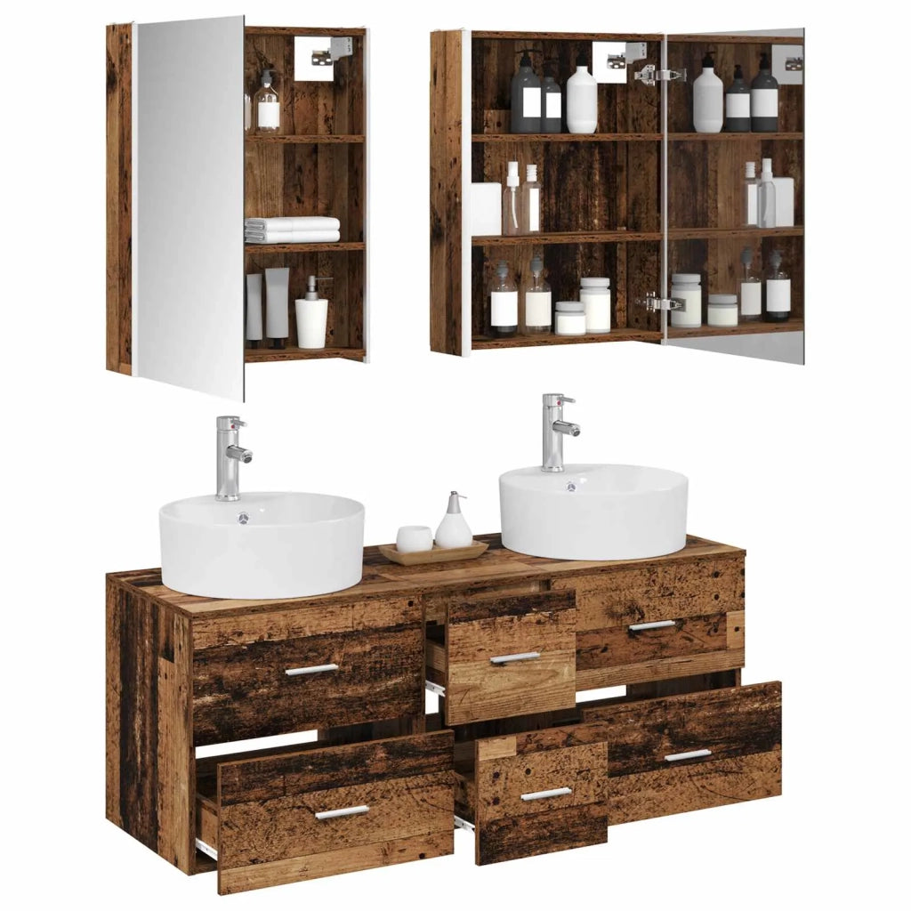 Set di mobili per il bagno 5 pcs Legno antico 3406933