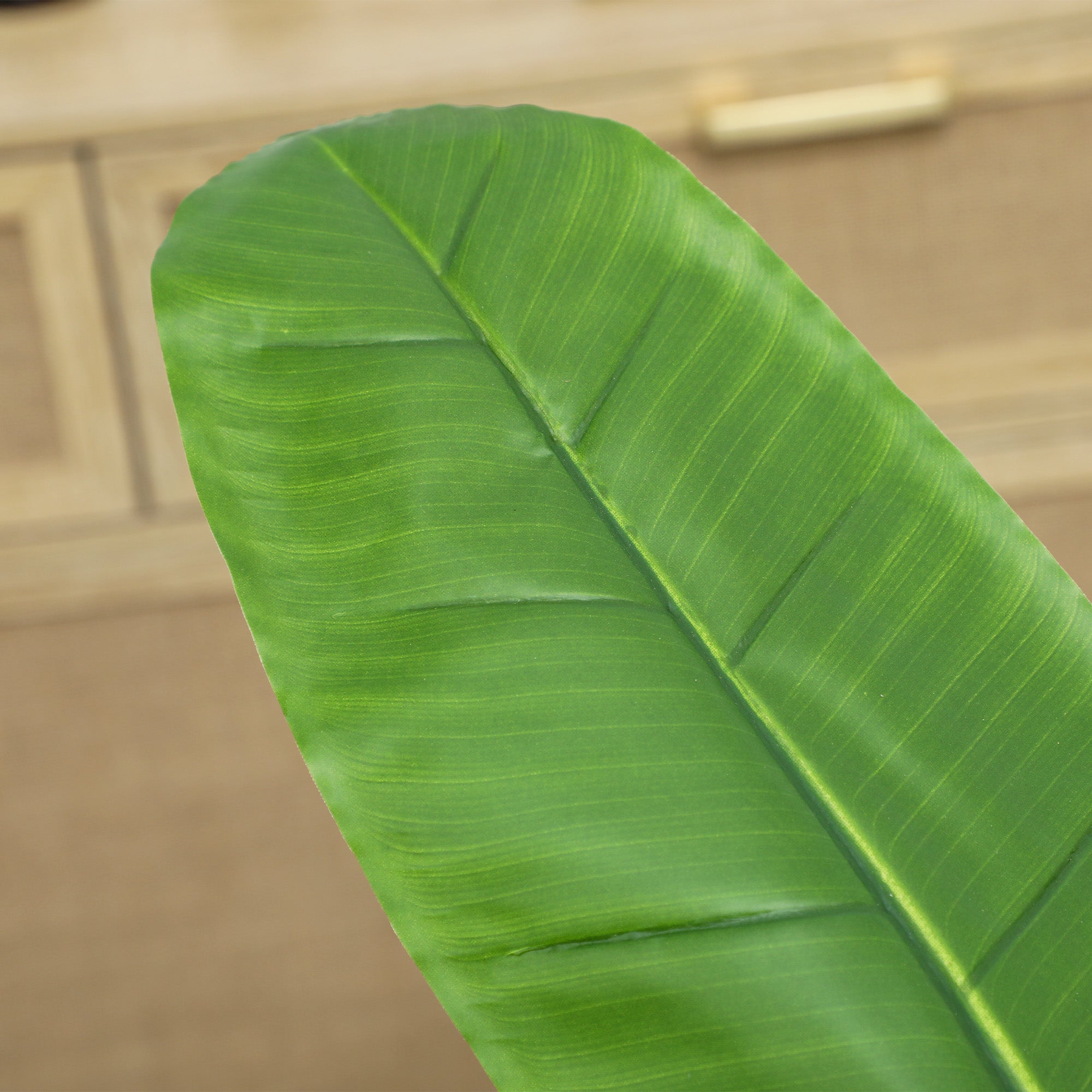 Pianta Artificiale di Banano 120 H cm per Interni con Vaso Nero