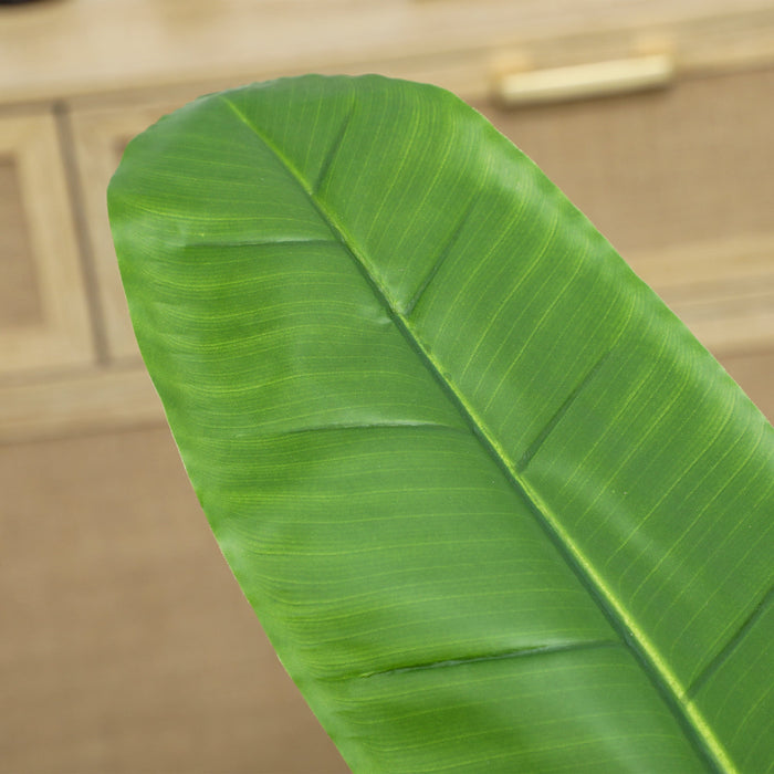 Pianta Artificiale di Banano 120 H cm per Interni con Vaso Nero