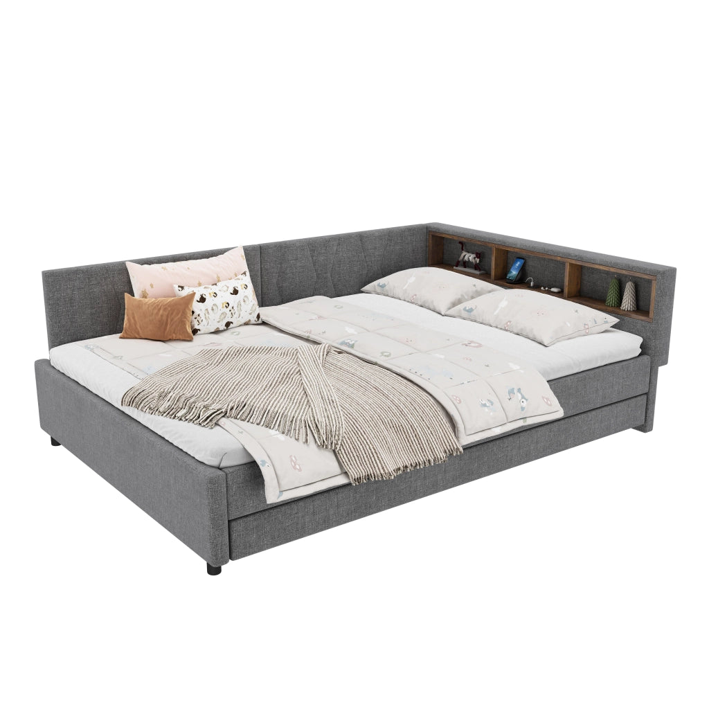Letto giorno funzionale in lino 140x200 cm