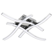 Plafoniera da Soffitto Led Moderna 4 Aste Intrecciate Onda Cabezas  Eglo Colore: Nichel opaco