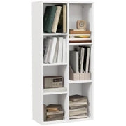 Libreria Moderna a Cubi con 7 Ripiani, in Legno Truciolato, 50x24x106 cm, Bianca