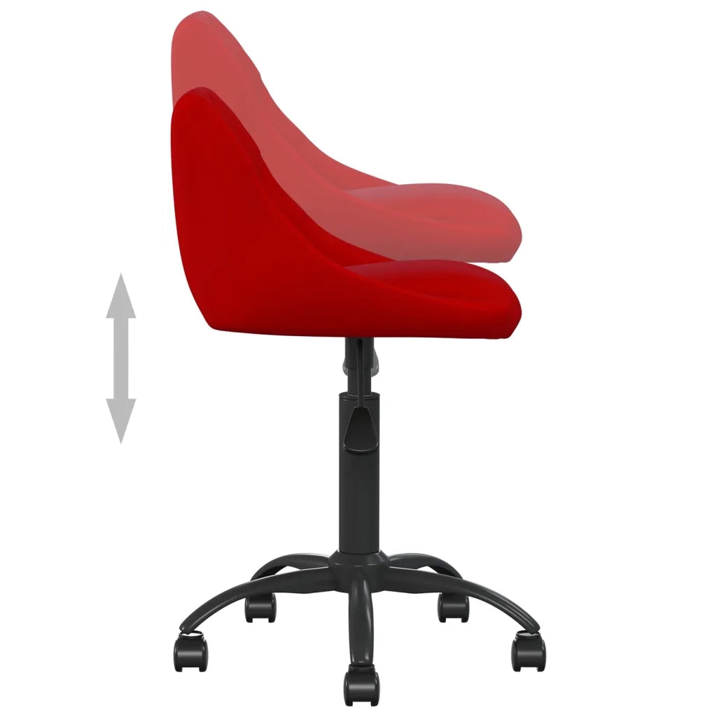 Sedia da Ufficio | Sedia da Gaming Rosso Vino in Velluto