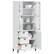 Credenza VIKEN Bianca 80x40x190 cm in Legno Massello di Pino 3207144