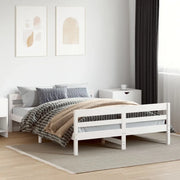 Letto senza Materasso-Struttura Letto Bianco 140x200 cm Legno Massello di Pino 897836