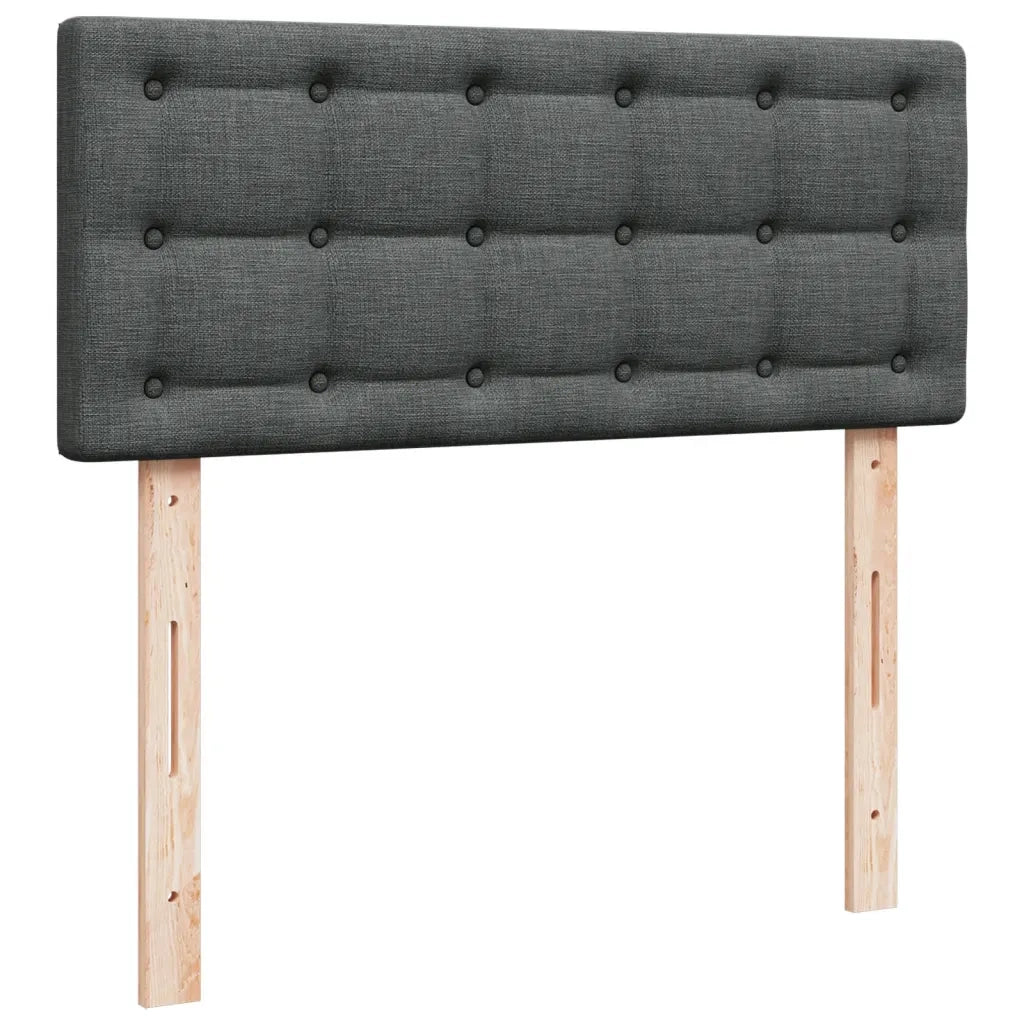 Giroletto a Molle con Materasso Grigio Scuro 120x190cm Tessuto