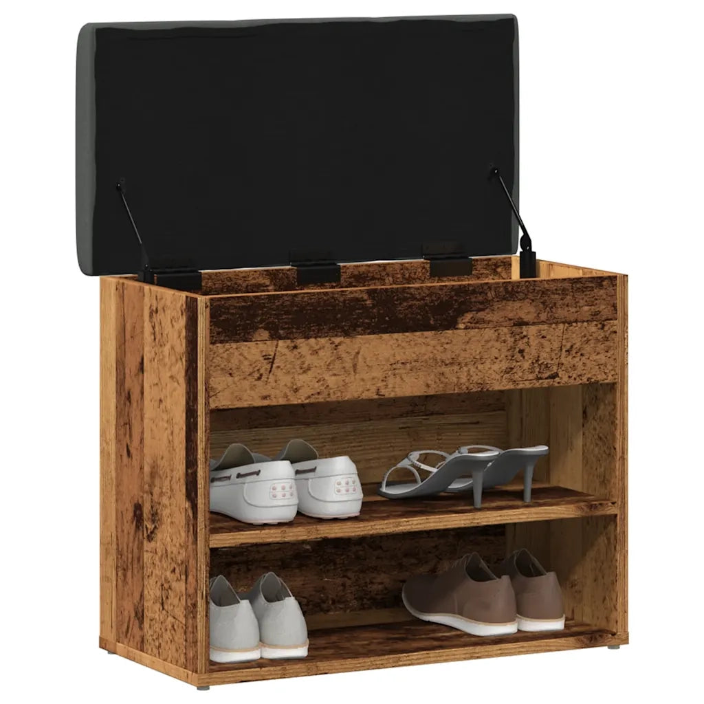 Scarpiera Legno Antico 62x32x50 cm in Legno Multistrato 857629