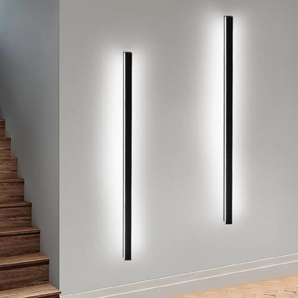 ZMH Applique LED da interno 100cm in metallo nero 32W Illuminazione moderna per soggiorno e cucina