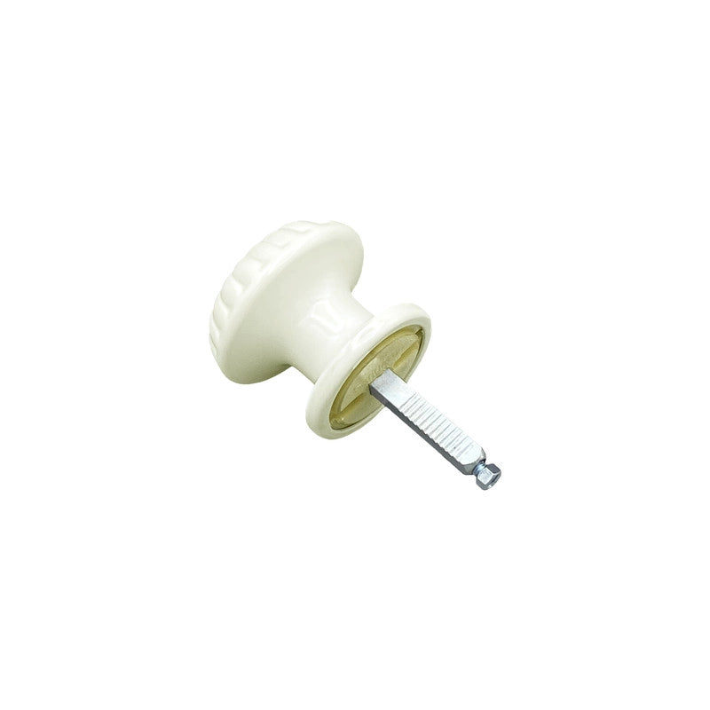 Maniglia su rosetta tonda SAGUATTI  811/60KQ in alluminio bianco lucido
