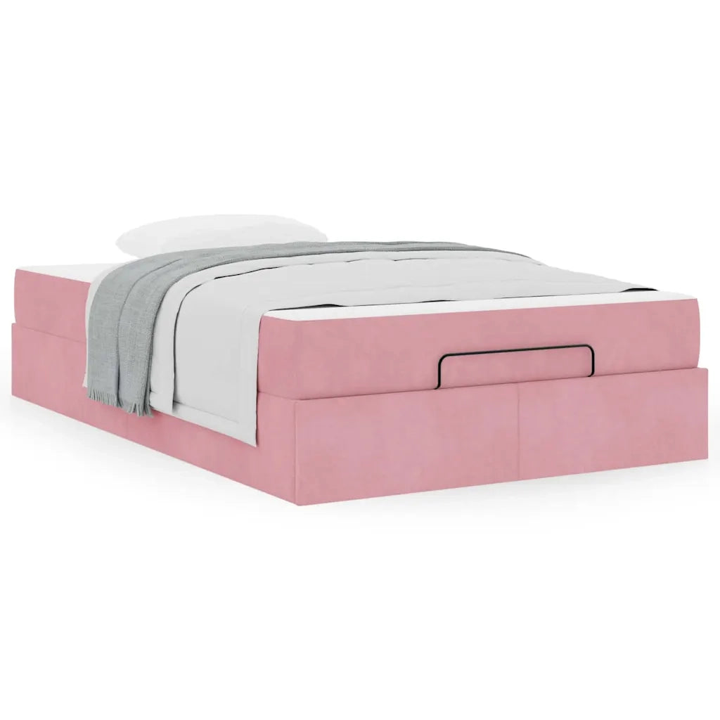 vidaXL Struttura del letto con materasso Rosa 120 x 190 cm Velluto