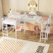 Letto a soppalco 90x200 cm con scrivania; bianco
