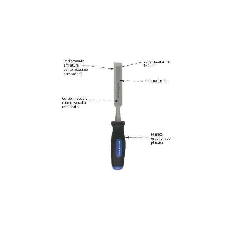 Scalpello Falegname Stella Bianca con Manico mm 30