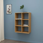 Libreria Acquaro, Mobile con ripiani, Biblioteca da ufficio, 100% Made in Italy, Rovere, cm 60x25h90
