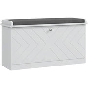 Panca Scarpiera con Cassetto Ribaltabile ¨C zephmum ¨C Bianco 80x26x44.5 cm