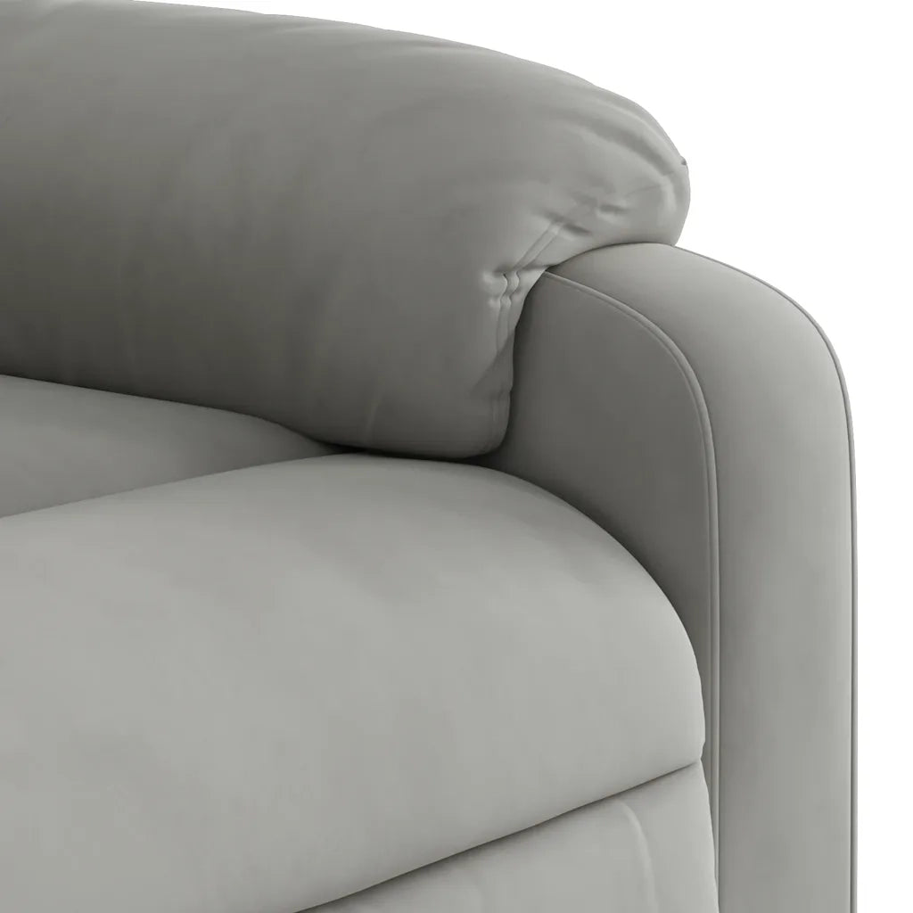 Divano Sedia-Poltrona Reclinabile Massaggio Grigio Chiaro Tessuto Microfibra 468709