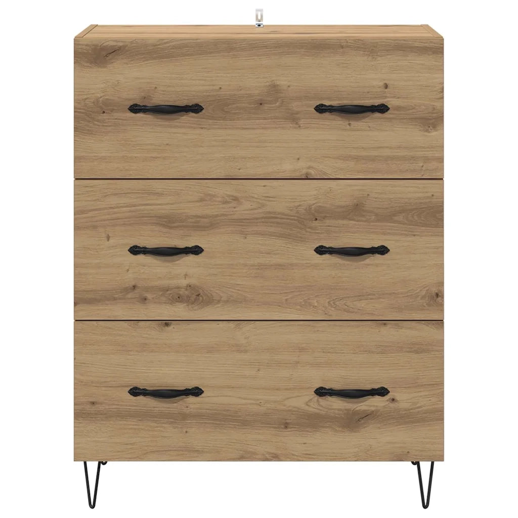 Credenza con Cassetto-Buffet-Armadio da cucina Rovere artigianale 69,5 x 34 x 90 cm 657101