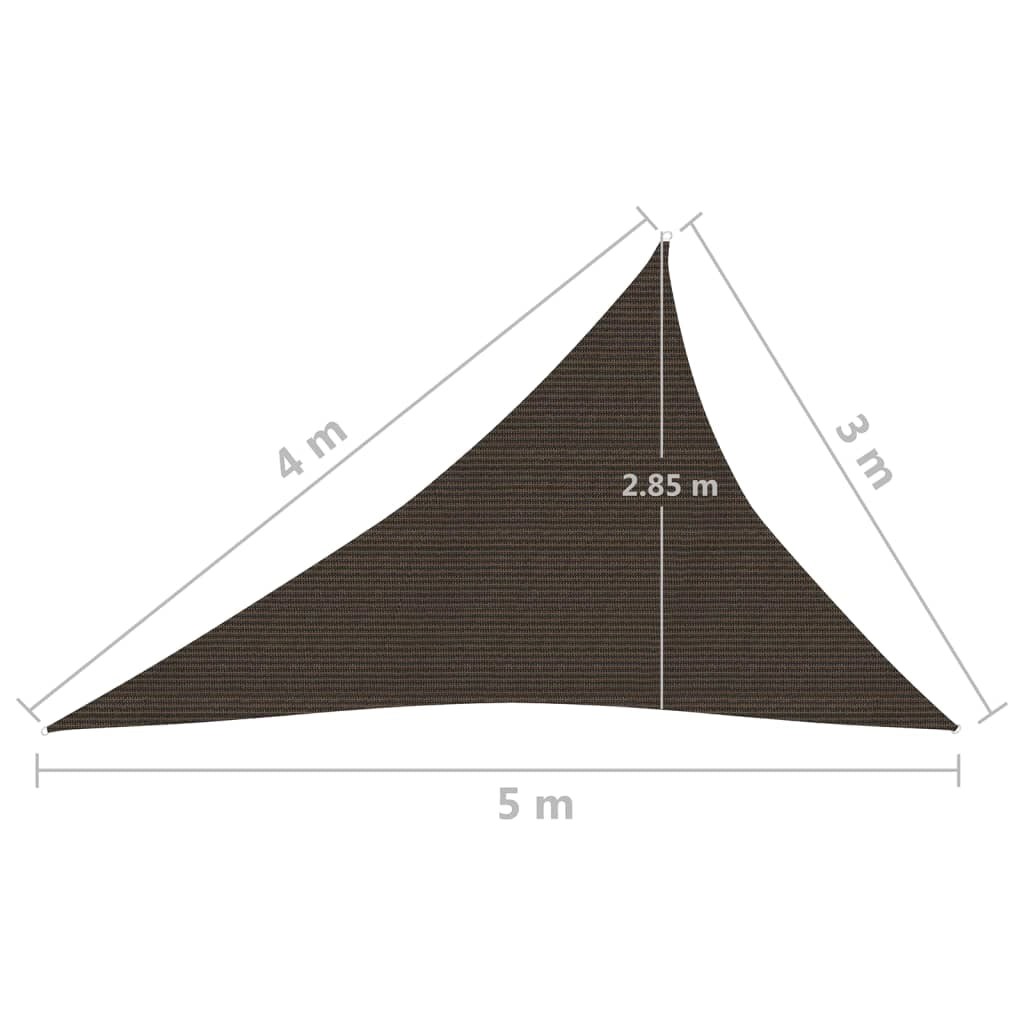 Vela ombreggiante 160 g/m² marrone 3 x 4 x 5 m HDPE 02_0009158