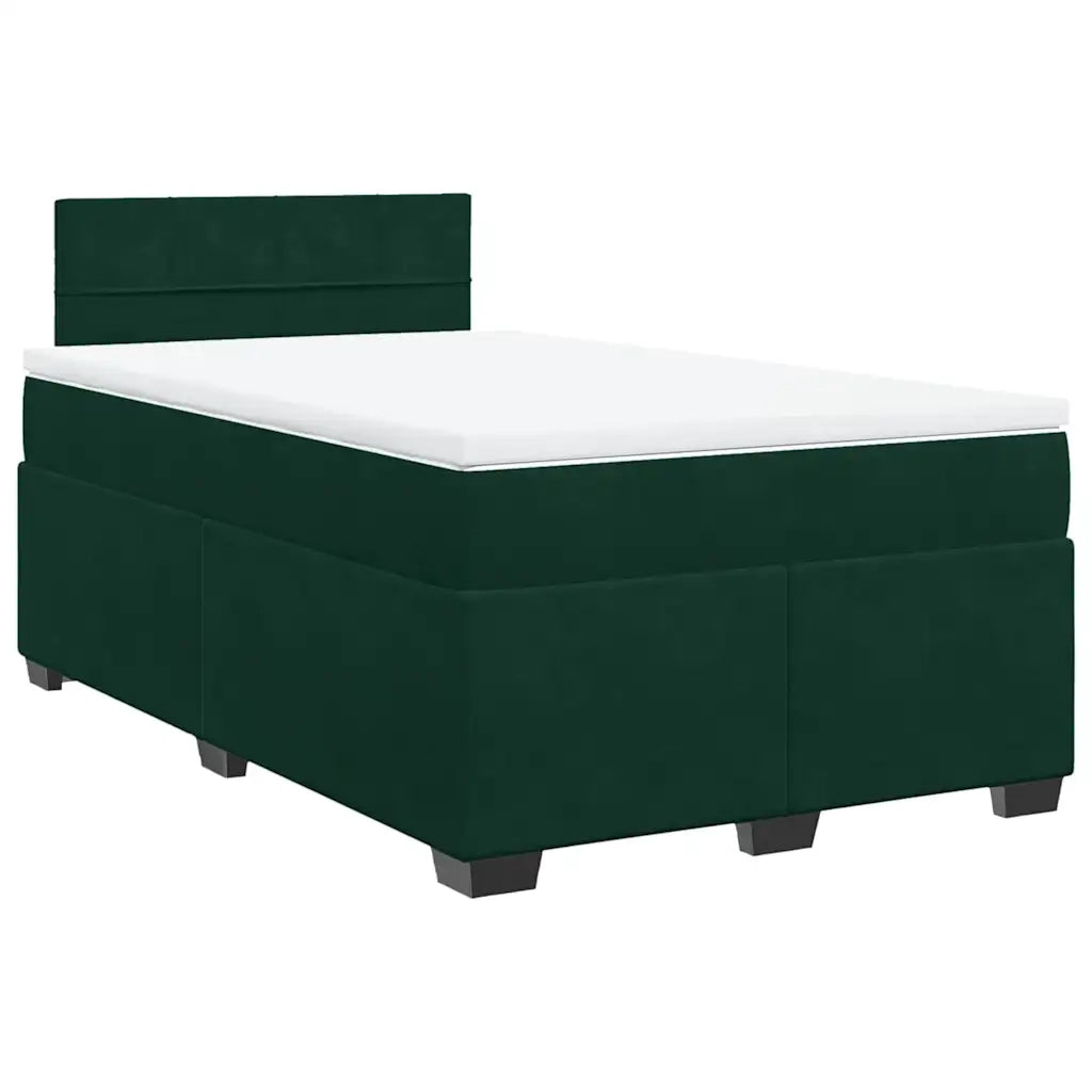 Giroletto a Molle con Materasso Verde Scuro 120x190 cm Velluto