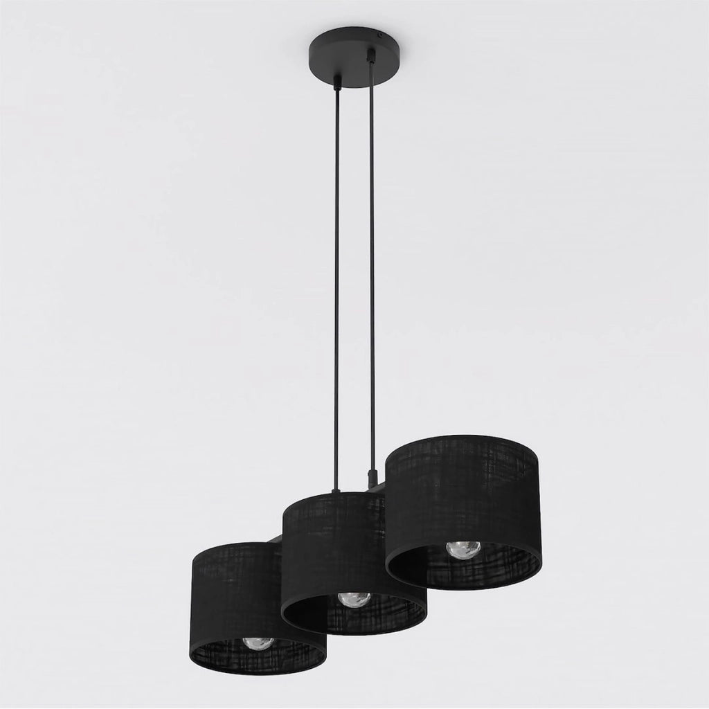 Lampada a sospensione Eco in acciaio nero