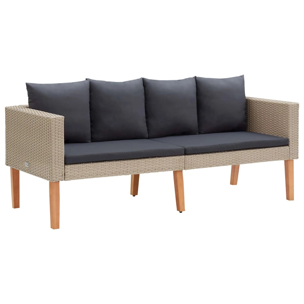 Mobili da giardino mobili da esterno Set di mobili da 4 pezzi con cuscini in resina intrecciata beige 02_0016174