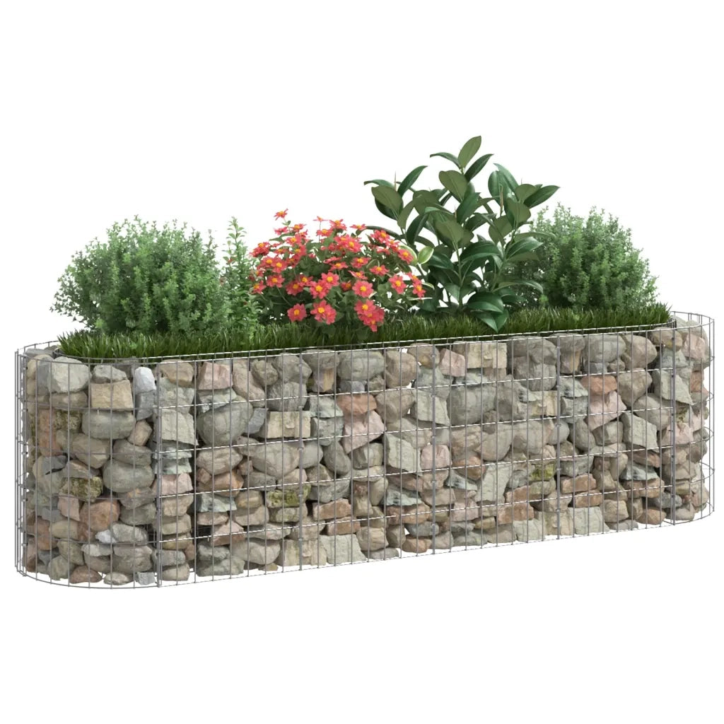 Gabbione con Letto Rialzato in Acciaio Zincato 190x50x50 cm 152025
