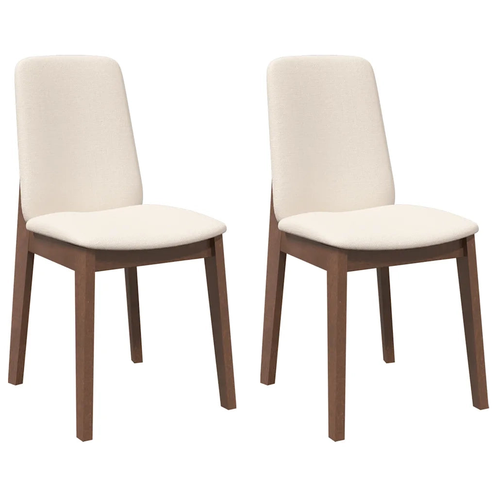 Sedie da Pranzo con Cuscini 2pz Marrone Legno Massello di Hevea 4102443