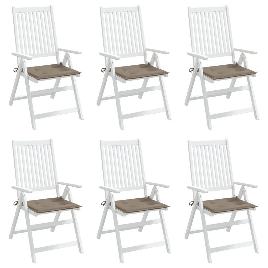 Cuscini per Sedia 6 pz Tortora 50x50x3 cm in Tessuto Oxford