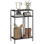 Tavolino Consolle Ingresso 3 Ripiani Stretto ¨C zephmum ¨C 55 cm Nero
