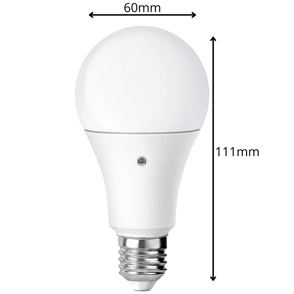 Lampadina led goccia e27 9w 4000k con sensore crepuscolare