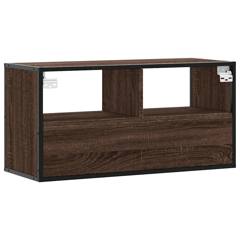 Mobile TV Rovere Marrone 80x31x39,5cm Legno Multistrato Metallo 848923