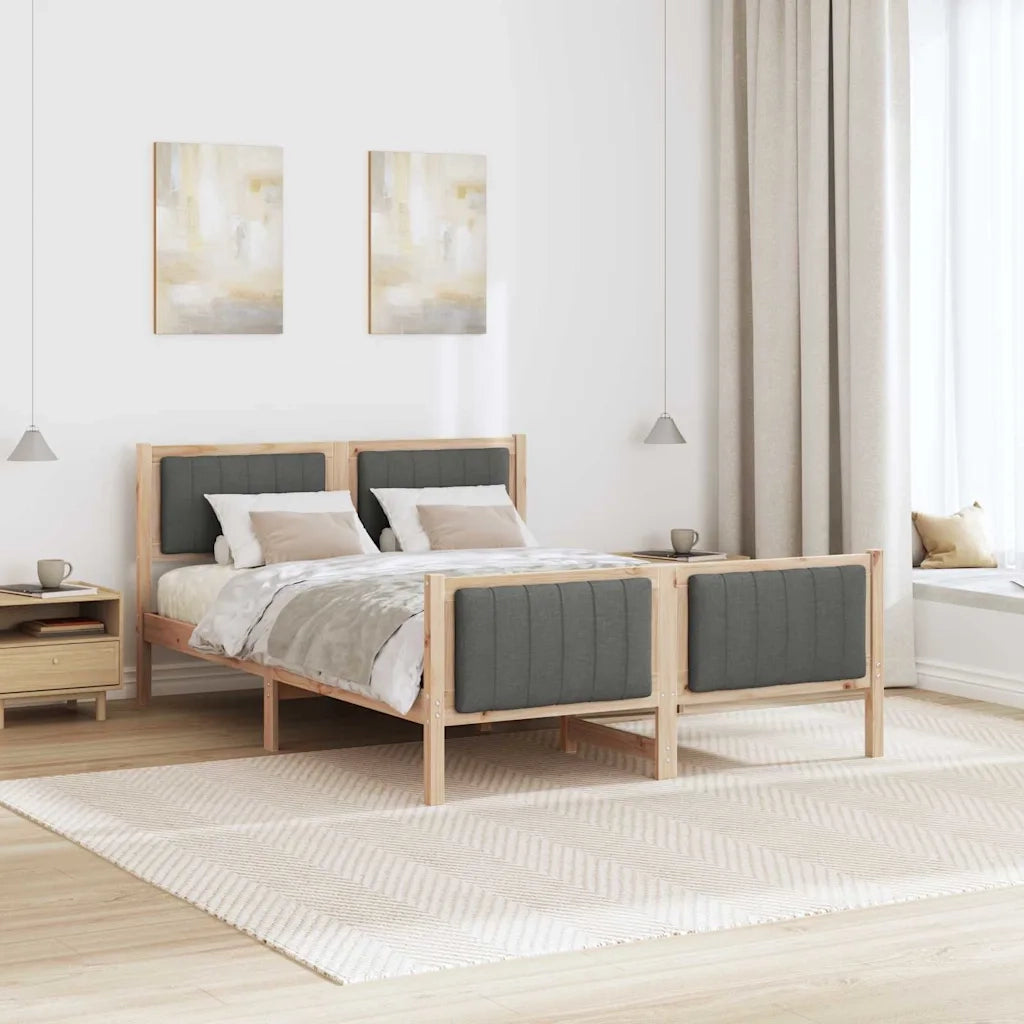 Struttura del Letto marrone e grigio scuro 135 x 190 cm 878480