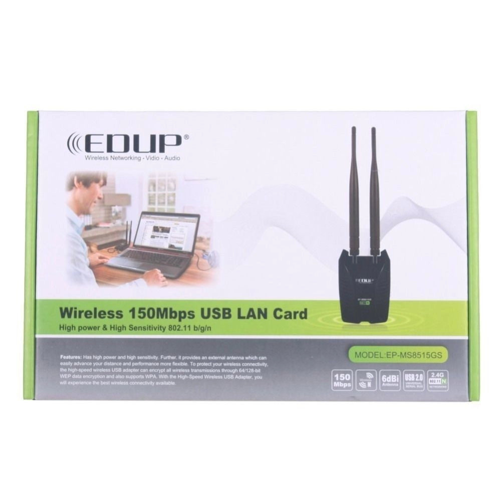 Trade Shop - Antenna Wireless Wifi 150mbps 2.4ghz 6dbi Lan Usb Alta Potenza Computer -