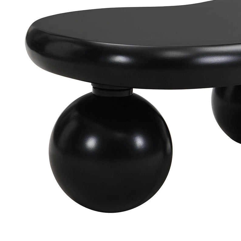Tavolino da caffè a nuvola nero in MDF con LED multicolore, 95 cm