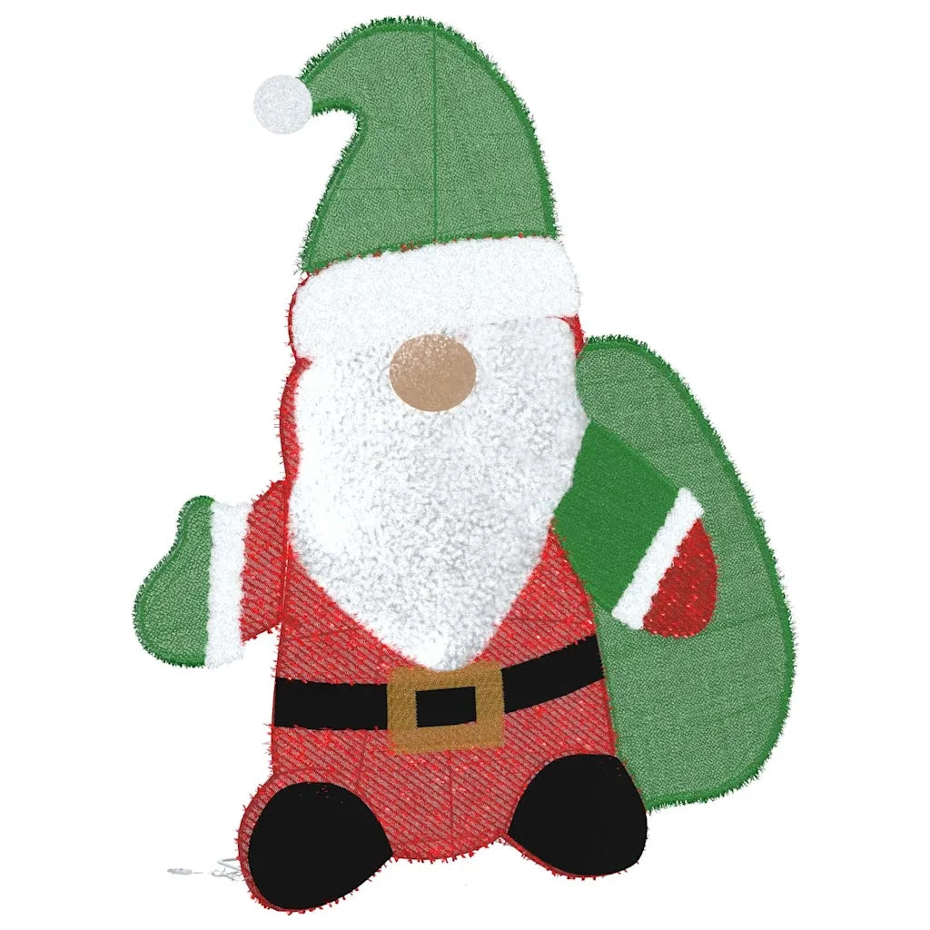 Babbo Natale Illuminato Bianco caldo 70 x 62 cm Tessuto di Lamè 42019621