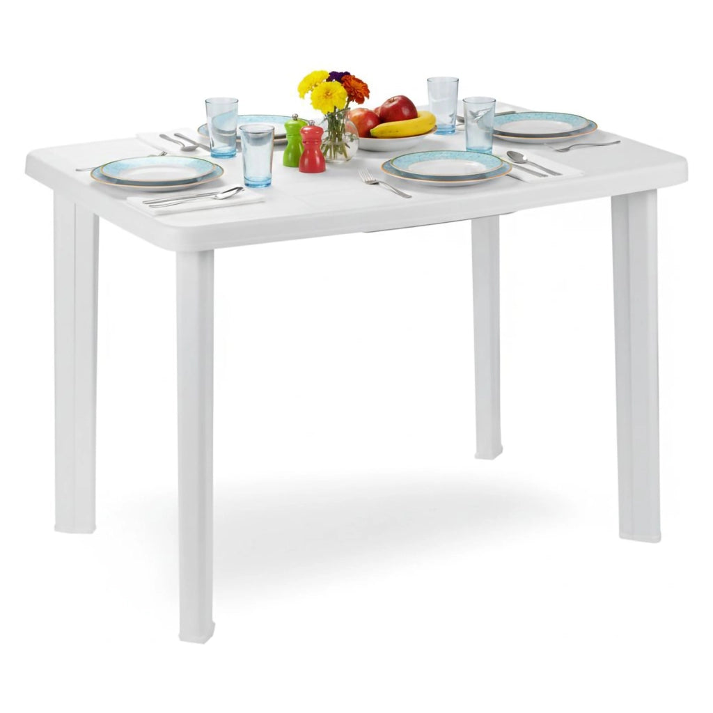 Pinedale, Tavolo da Esterno 6 Posti Made in Italy, 101x68x72h cm Bianco