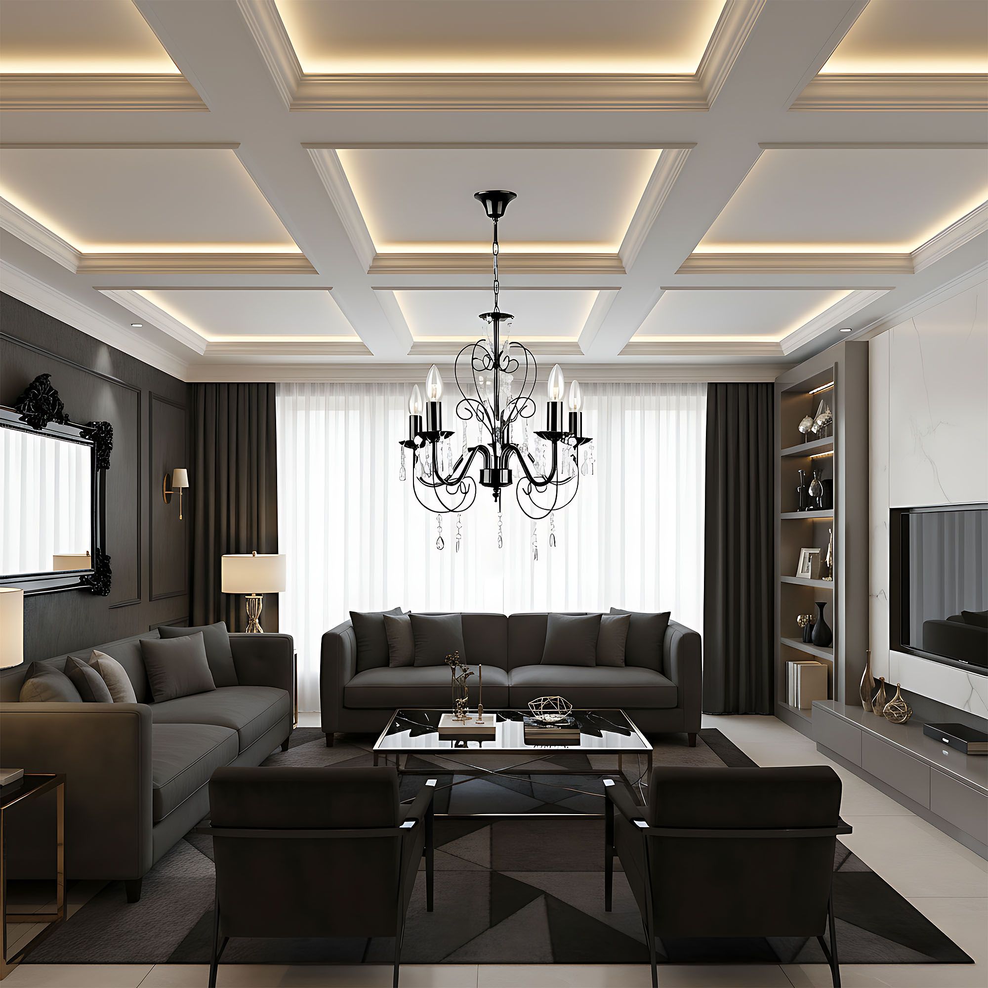 Lampada Da Soffitto Ebt010-5cp Black