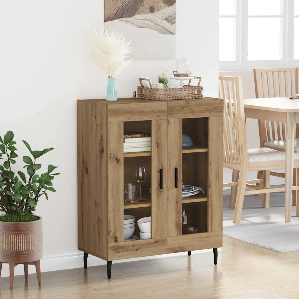 Credenza | Madia | Buffet da pranzo | Armadio da pranzo Rovere artigianale 69,5 x 34 x 90 cm Legno multistrato