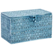Scatola in metallo blu 20.5x12.5x11.5h cmh cm