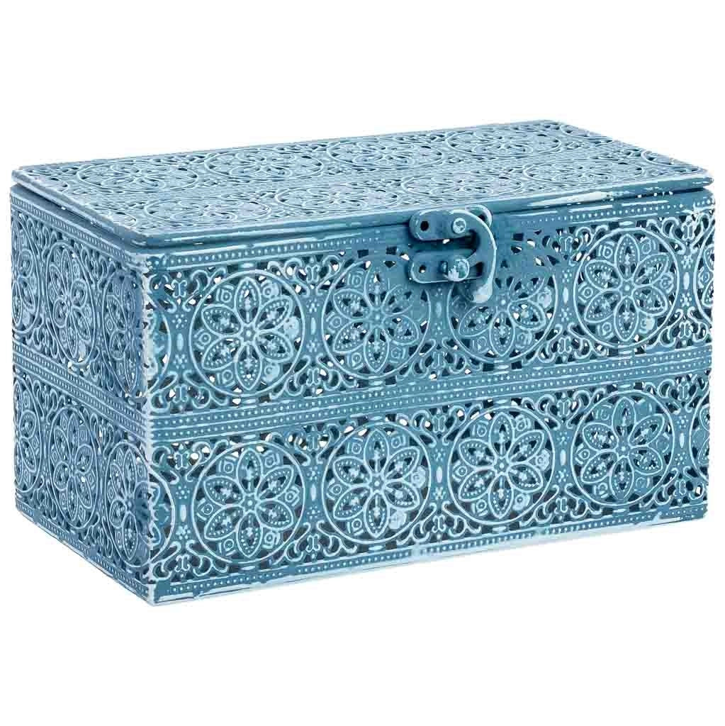Scatola in metallo blu 20.5x12.5x11.5h cmh cm